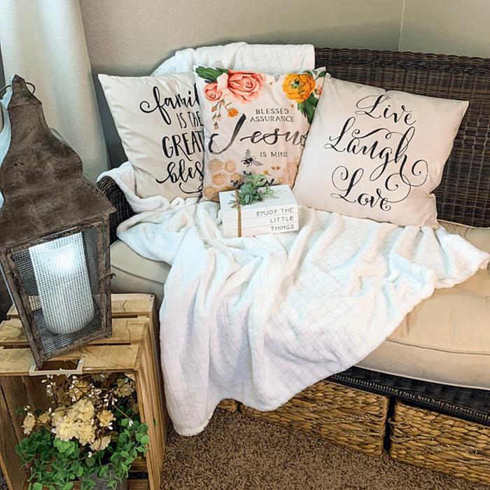 Home Accent Throw Pillow Cover Faith and Family Inspired | 11 Designs 