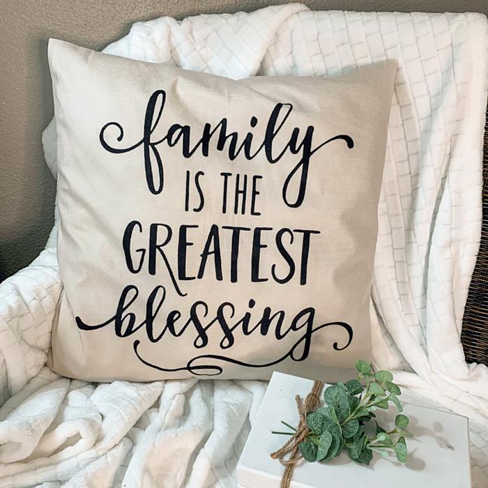 Home Accent Throw Pillow Cover Faith and Family Inspired | 11 Designs 