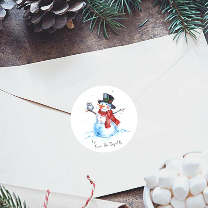 Personalized To & From Holiday Christmas Gift Sticker Labels