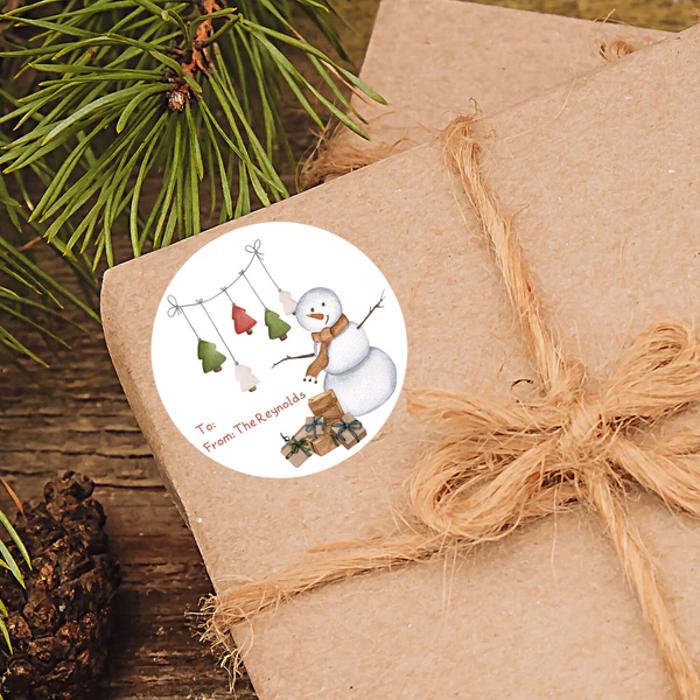 Personalized To & From Holiday Christmas Gift Sticker Labels