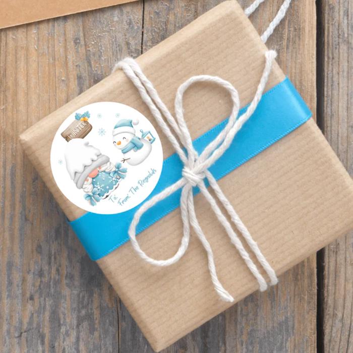 Personalized To & From Holiday Christmas Gift Sticker Labels