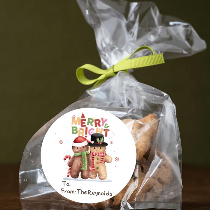 Personalized To & From Holiday Christmas Gift Sticker Labels
