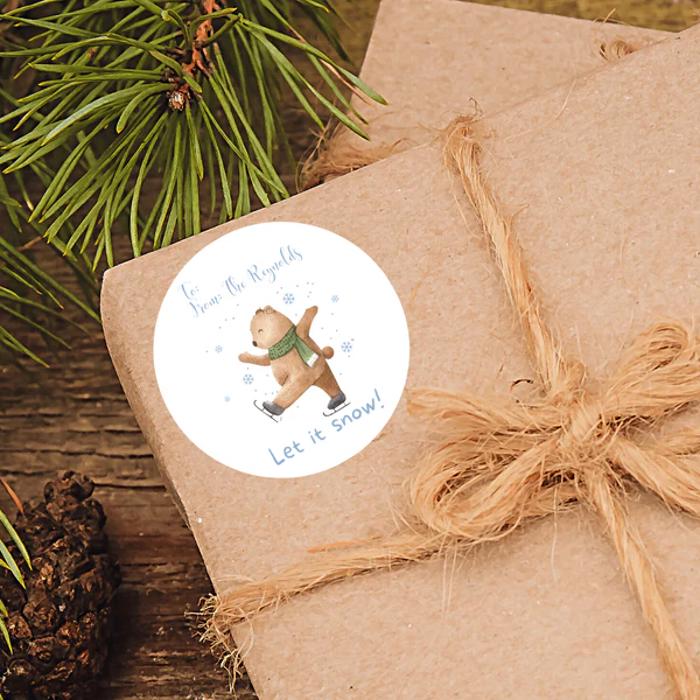Personalized To & From Holiday Christmas Gift Sticker Labels