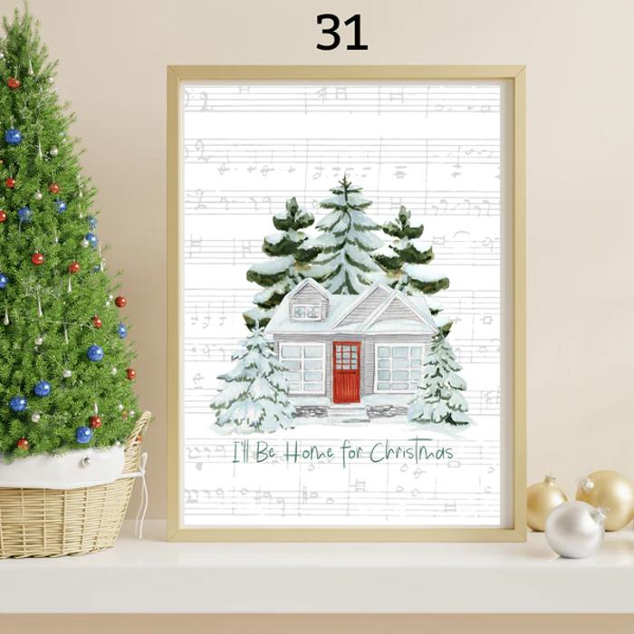 Cozy Farm Christmas Holiday Art Prints | 3 Sizes