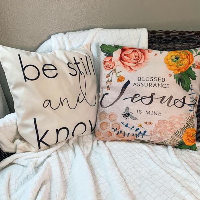 Home Accent Throw Pillow Cover Faith and Family Inspired | 11 Designs 