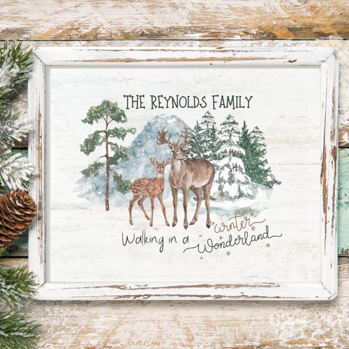 Personalized Rustic Farmhouse Christmas Holiday Poster Print Decor