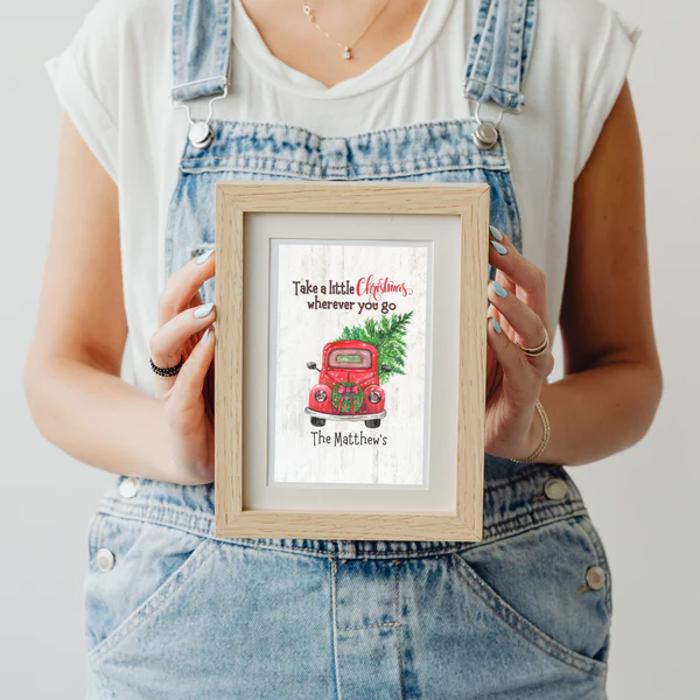 Personalized Rustic Farmhouse Christmas Holiday Poster Print Decor