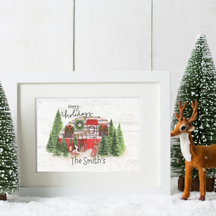 Personalized Rustic Farmhouse Christmas Holiday Poster Print Decor