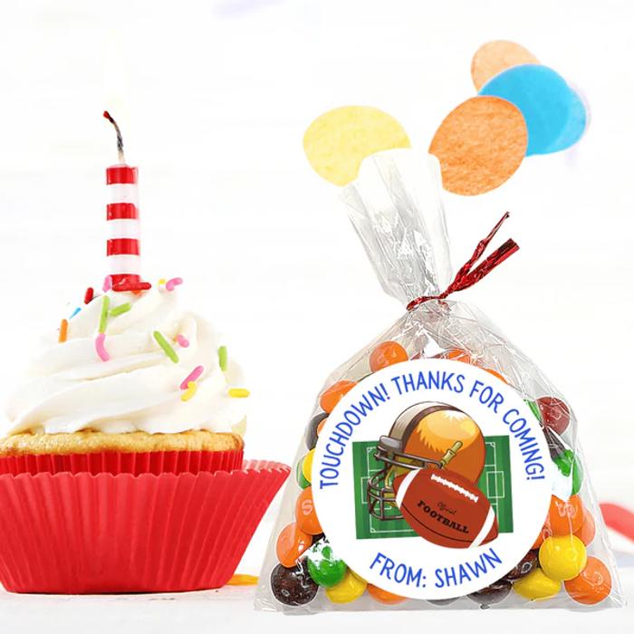 Personalized Boys Birthday Party Stickers & Treat Bags