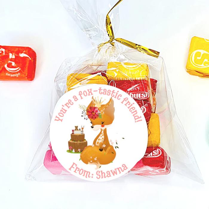 Personalized Girls Birthday Party Stickers & Treat Bags