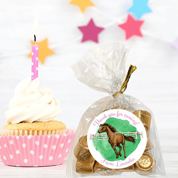 Personalized Girls Birthday Party Stickers & Treat Bags