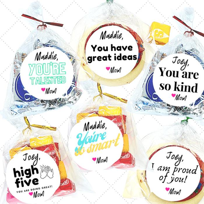 Personalized Back to School Lunch Box /  Lunch Sack Positive Note Stickers