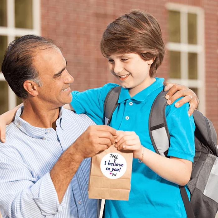 Personalized Back to School Lunch Box /  Lunch Sack Positive Note Stickers