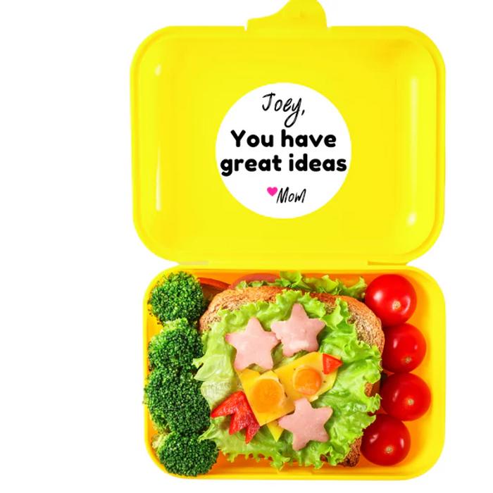 Personalized Back to School Lunch Box /  Lunch Sack Positive Note Stickers