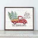  Personalized Rustic Farmhouse Christmas Holiday Poster Print Decor