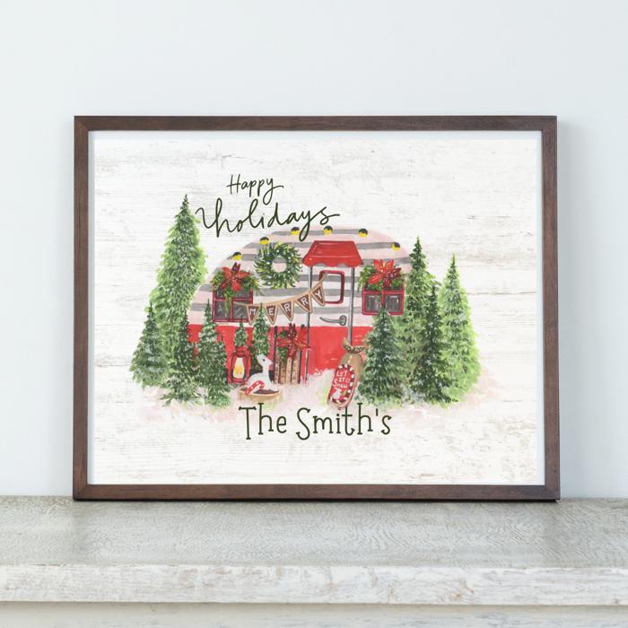 Personalized Rustic Farmhouse Christmas Holiday Poster Print Decor