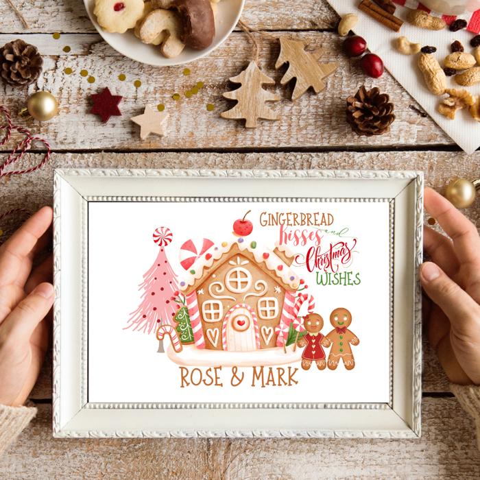 Personalized Rustic Farmhouse Christmas Holiday Poster Print Decor