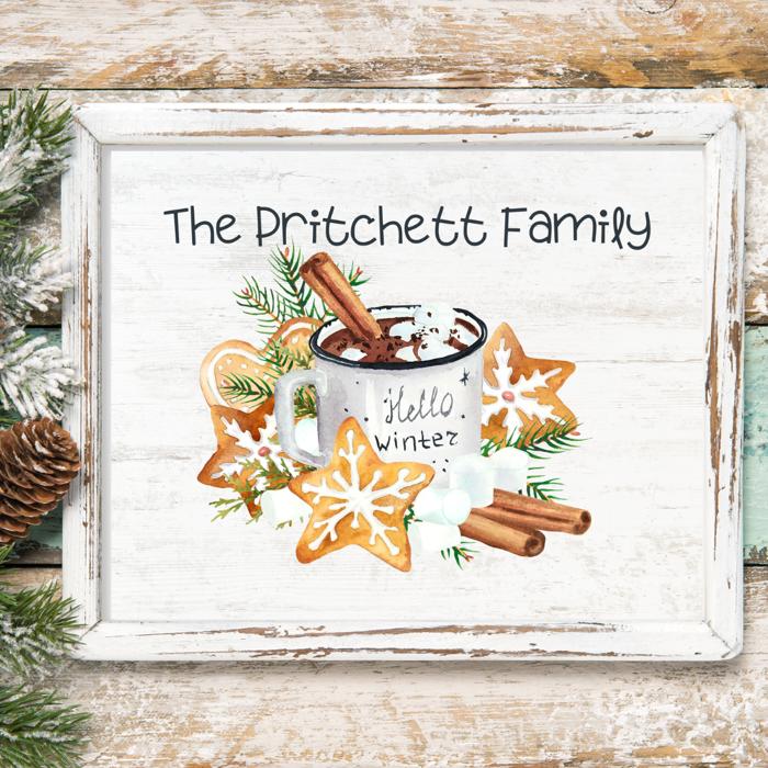 Personalized Rustic Farmhouse Christmas Holiday Poster Print Decor