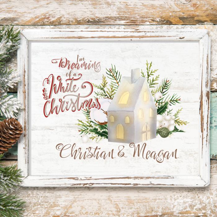Personalized Rustic Farmhouse Christmas Holiday Poster Print Decor