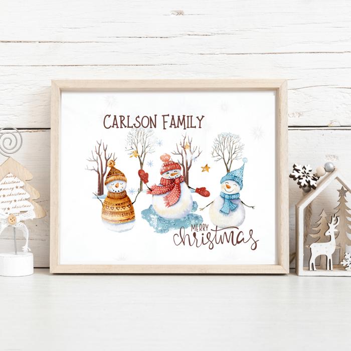 Personalized Rustic Farmhouse Christmas Holiday Poster Print Decor