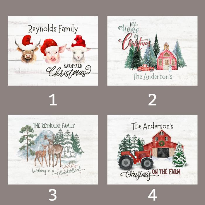 Personalized Rustic Farmhouse Christmas Holiday Poster Print Decor