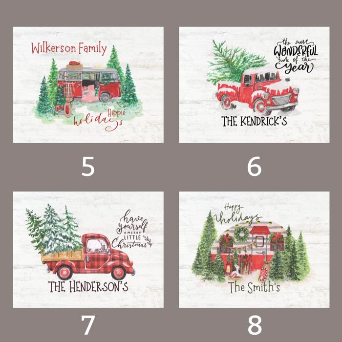 Personalized Rustic Farmhouse Christmas Holiday Poster Print Decor