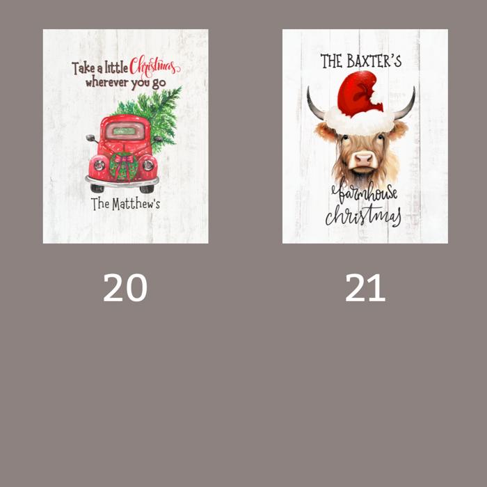 Personalized Rustic Farmhouse Christmas Holiday Poster Print Decor