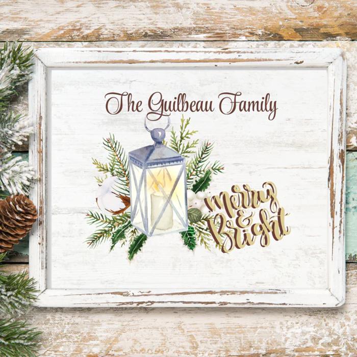 Personalized Rustic Farmhouse Christmas Holiday Poster Print Decor
