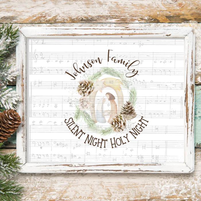 Personalized Rustic Farmhouse Christmas Holiday Poster Print Decor