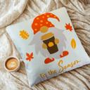 Tis The Season Gnome Fall Home Decor Charming Farmhouse Pillow Accent Covers
