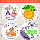  Personalized Christian Witness Halloween Stickers & Treat Bags