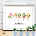  Personalized Dad Mom Grandma Summer Gnome Family Portrait Print | 3 Sizes