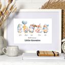  Personalized Dad Mom Grandma Summer Gnome Family Portrait Print | 3 Sizes