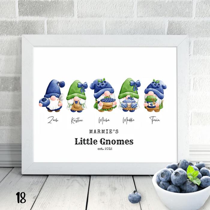 Holiday Personalized Dad Mom Gnome Family Personalized Art | 3 sizes