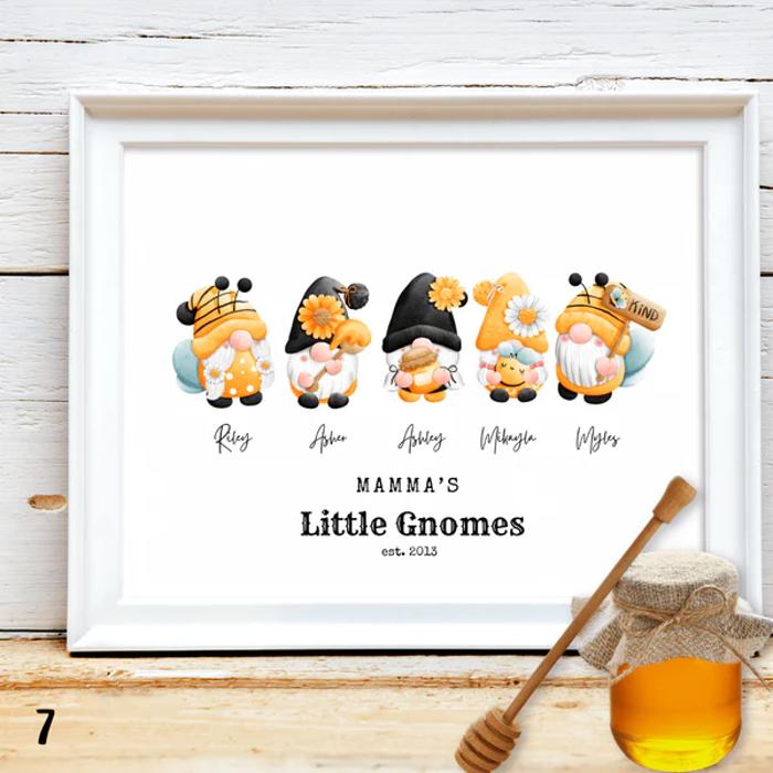 Holiday Personalized Dad Mom Gnome Family Personalized Art | 3 sizes