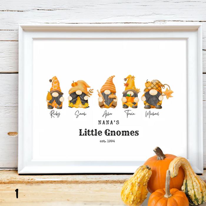 Holiday Personalized Dad Mom Gnome Family Personalized Art | 3 sizes