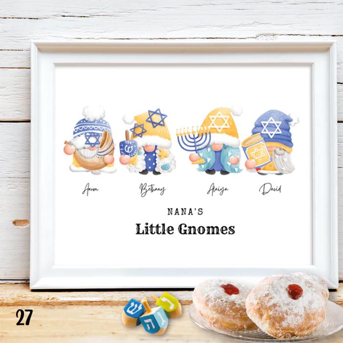 Holiday Personalized Dad Mom Gnome Family Personalized Art | 3 sizes
