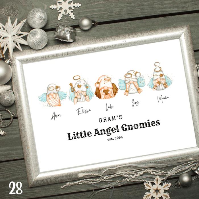 Holiday Personalized Dad Mom Gnome Family Personalized Art | 3 sizes