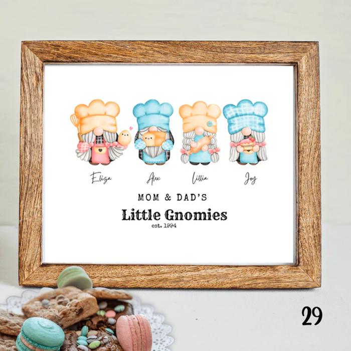 Holiday Personalized Dad Mom Gnome Family Personalized Art | 3 sizes