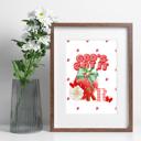  Personalized Monogram Inspirational Strawberry Poster Print Art Decor