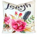 LAUGH Hot Pink BOHO Home Accent Throw Pillow Cover Faith and Family Inspired | 11 Designs 