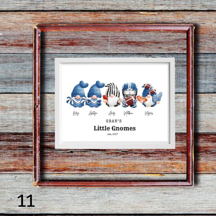 Holiday Personalized Dad Mom Gnome Family Personalized Art | 3 sizes