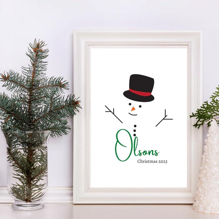 Custom Family Name Christmas Holiday Poster 2026
