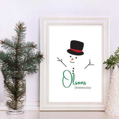 Custom Family Name Christmas Holiday Poster 2026