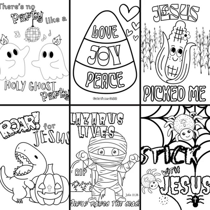Fall Harvest Halloween Coloring Book | 21 Christian Themed Pages