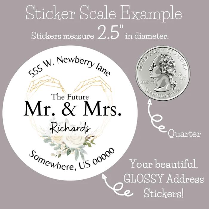 Wedding Bridal Shower Classy Return Address Label Sticker