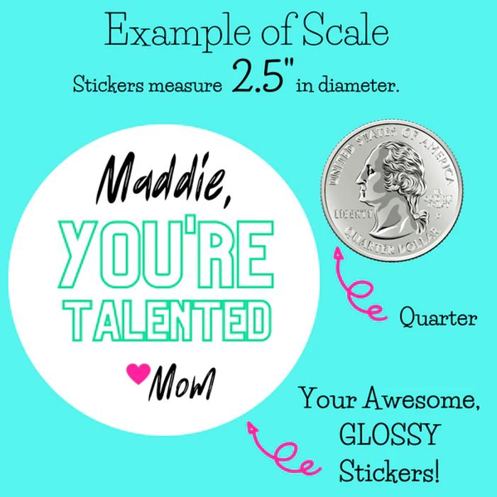 Personalized Back to School Lunch Box /  Lunch Sack Positive Note Stickers