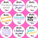  Personalized Back to School Lunch Box /  Lunch Sack Positive Note Stickers