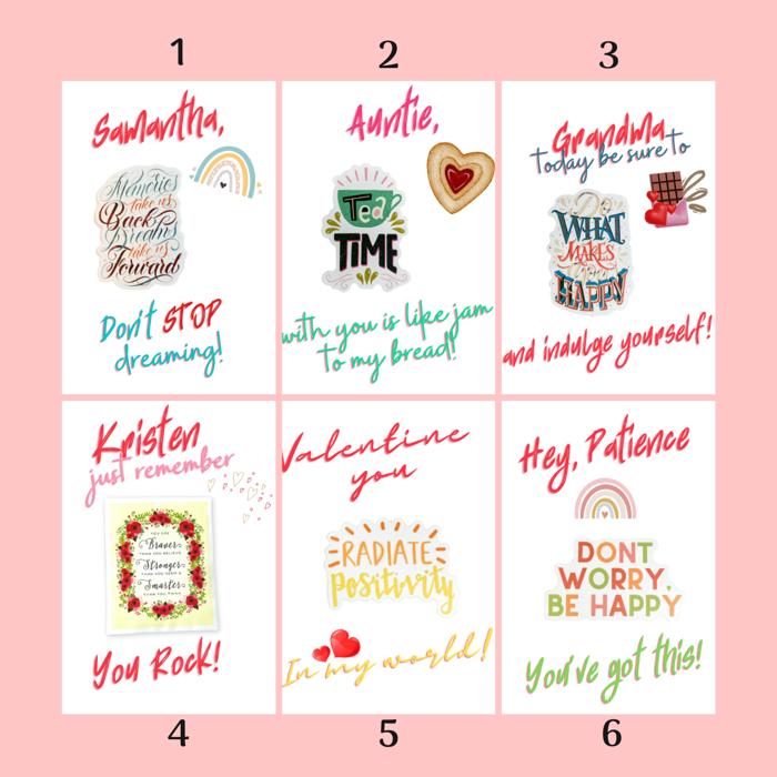 Personalized Waterproof Die Cut Sticker Greeting Card Assorted