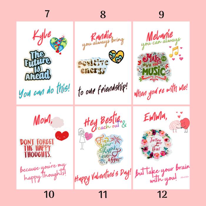 Personalized Waterproof Die Cut Sticker Greeting Card Assorted
